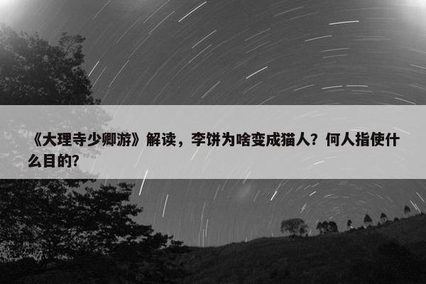 《大理寺少卿游》解读，李饼为啥变成猫人？何人指使什么目的？