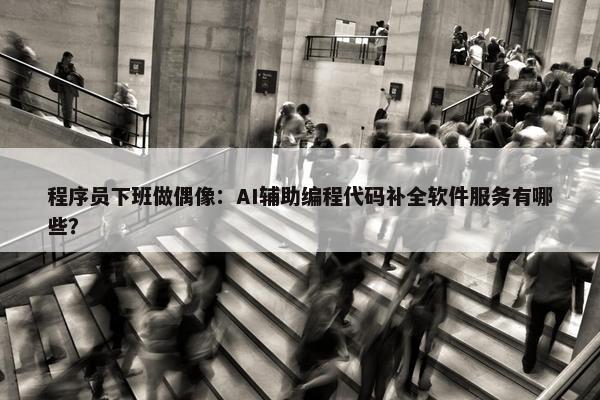 程序员下班做偶像：AI辅助编程代码补全软件服务有哪些？