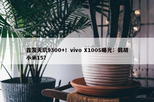 首发天玑9300+！vivo X100S曝光：截胡小米15？