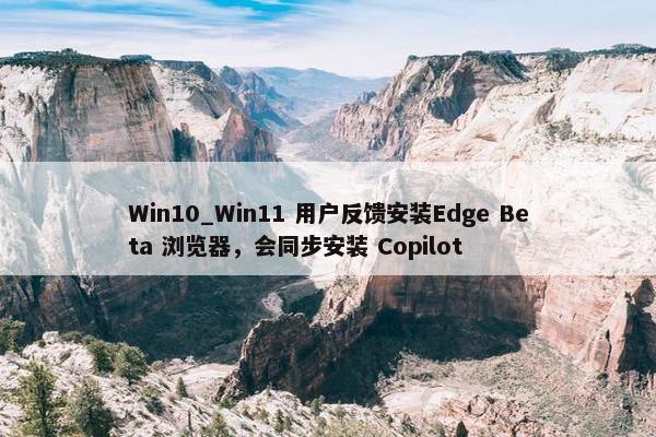 Win10_Win11 用户反馈安装Edge Beta 浏览器，会同步安装 Copilot