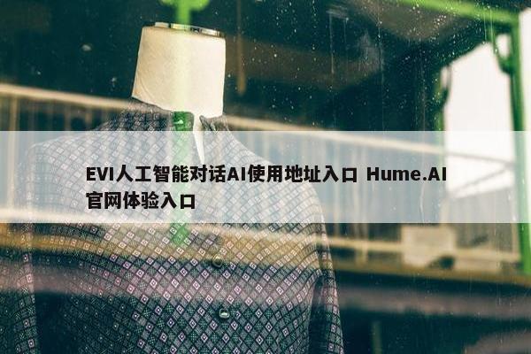 EVI人工智能对话AI使用地址入口 Hume.AI官网体验入口