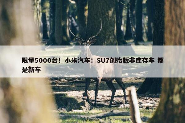 限量5000台！小米汽车：SU7创始版非库存车 都是新车