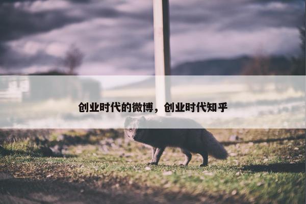 创业时代的微博，创业时代知乎