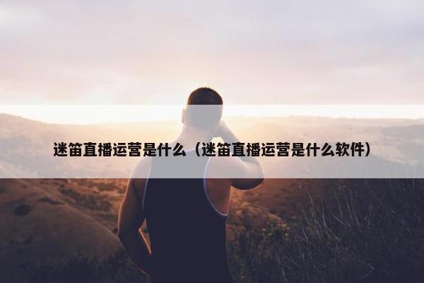 迷笛直播运营是什么（迷笛直播运营是什么软件）