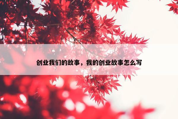 创业我们的故事，我的创业故事怎么写