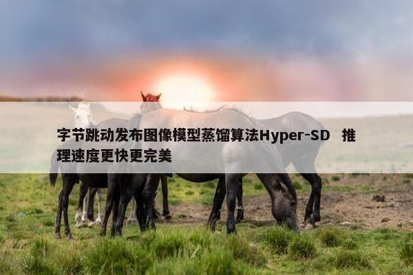 字节跳动发布图像模型蒸馏算法Hyper-SD  推理速度更快更完美