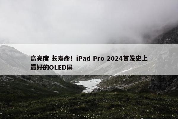 高亮度 长寿命！iPad Pro 2024首发史上最好的OLED屏