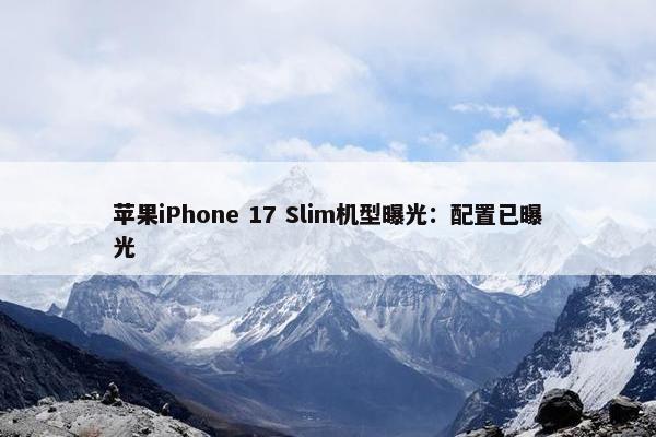 苹果iPhone 17 Slim机型曝光：配置已曝光