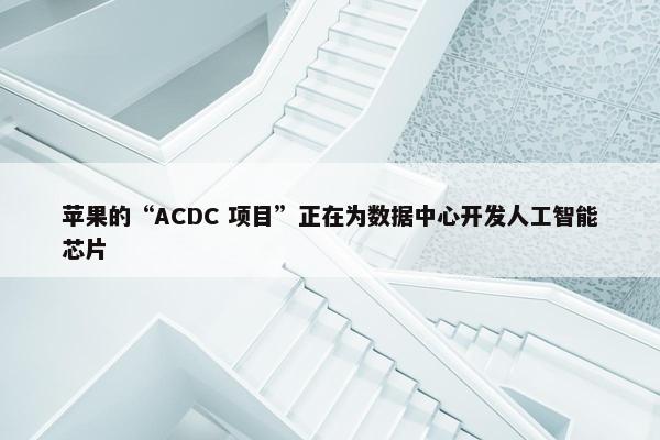苹果的“ACDC 项目”正在为数据中心开发人工智能芯片