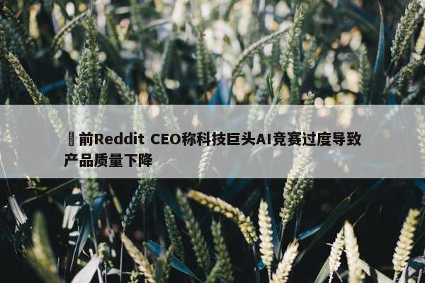 ​前Reddit CEO称科技巨头AI竞赛过度导致产品质量下降