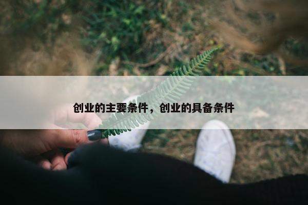 创业的主要条件，创业的具备条件