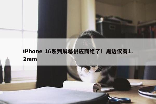 iPhone 16系列屏幕供应商绝了！黑边仅有1.2mm