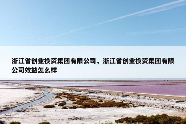 浙江省创业投资集团有限公司，浙江省创业投资集团有限公司效益怎么样