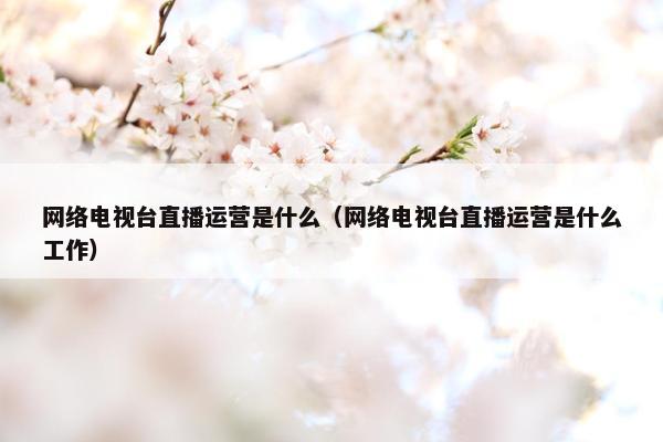 网络电视台直播运营是什么（网络电视台直播运营是什么工作）