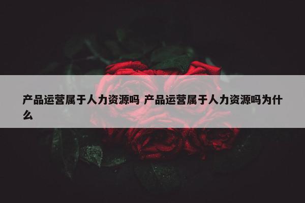 产品运营属于人力资源吗 产品运营属于人力资源吗为什么