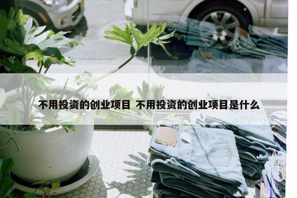 不用投资的创业项目 不用投资的创业项目是什么