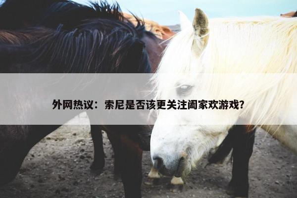 外网热议：索尼是否该更关注阖家欢游戏？