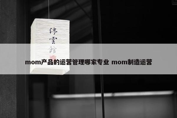 mom产品的运营管理哪家专业 mom制造运营