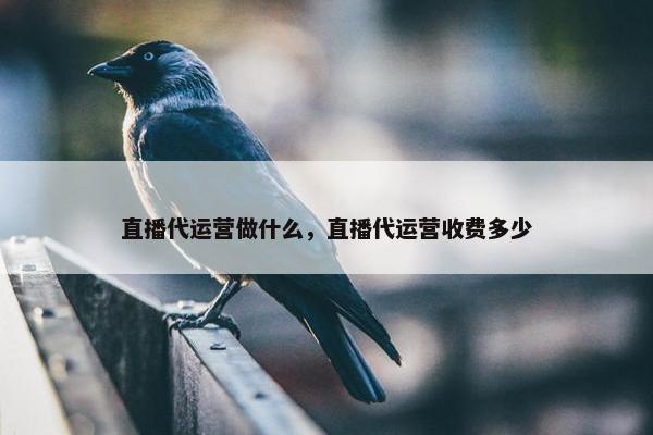 直播代运营做什么，直播代运营收费多少