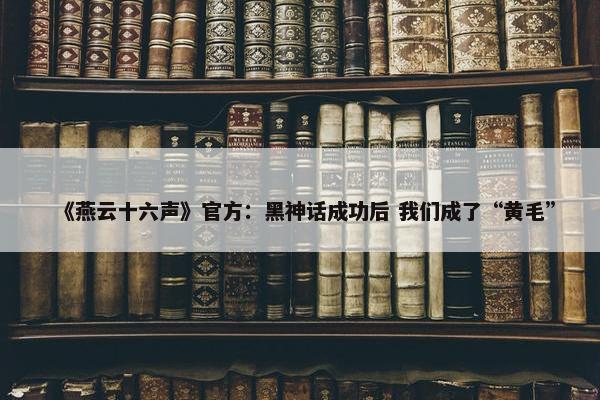 《燕云十六声》官方：黑神话成功后 我们成了“黄毛”