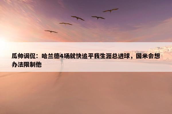 瓜帅调侃：哈兰德4场就快追平我生涯总进球，国米会想办法限制他