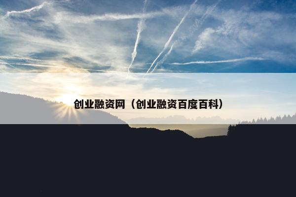 创业融资网（创业融资百度百科）