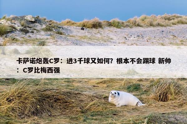 卡萨诺炮轰C罗：进3千球又如何？根本不会踢球 新帅：C罗比梅西强