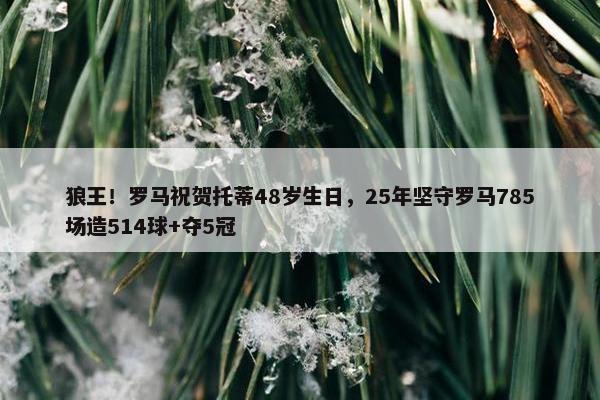 狼王！罗马祝贺托蒂48岁生日，25年坚守罗马785场造514球+夺5冠