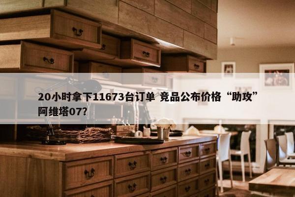 20小时拿下11673台订单 竞品公布价格“助攻”阿维塔07？