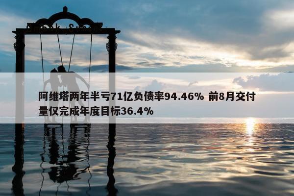 阿维塔两年半亏71亿负债率94.46% 前8月交付量仅完成年度目标36.4%