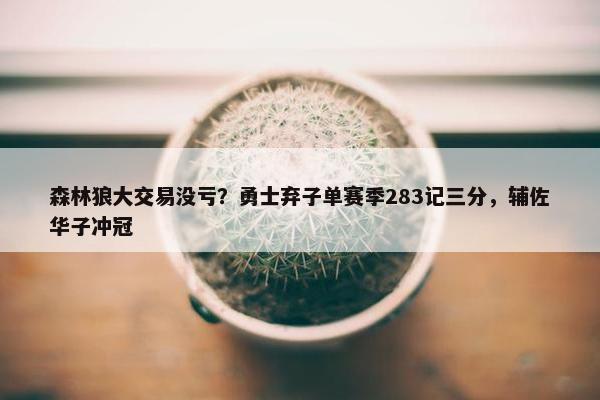 森林狼大交易没亏？勇士弃子单赛季283记三分，辅佐华子冲冠