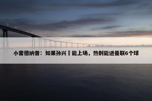 小雷德纳普：如果孙兴慜能上场，热刺能进曼联6个球