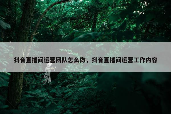 抖音直播间运营团队怎么做，抖音直播间运营工作内容