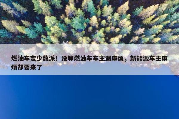 燃油车变少数派！没等燃油车车主遇麻烦，新能源车主麻烦却要来了