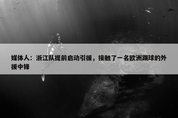 媒体人：浙江队提前启动引援，接触了一名欧洲踢球的外援中锋