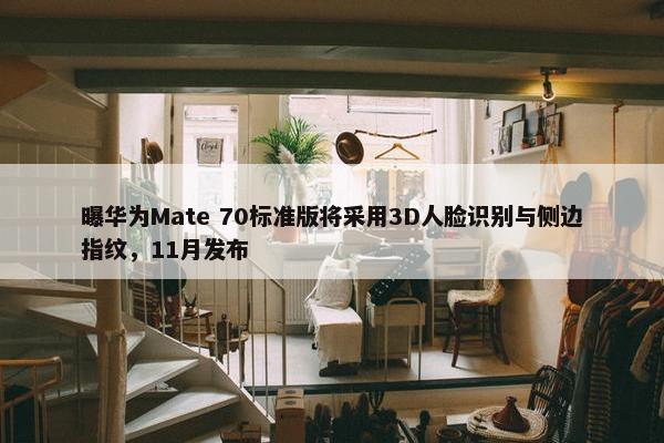 曝华为Mate 70标准版将采用3D人脸识别与侧边指纹，11月发布