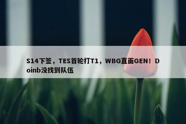 S14下签，TES首轮打T1，WBG直面GEN！Doinb没找到队伍