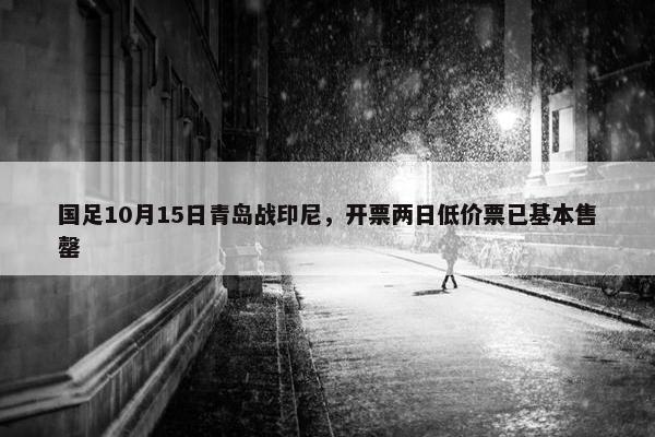 国足10月15日青岛战印尼，开票两日低价票已基本售罄