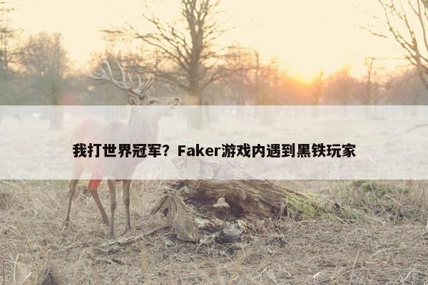 我打世界冠军？Faker游戏内遇到黑铁玩家