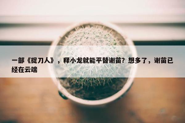 一部《捉刀人》，释小龙就能平替谢苗？想多了，谢苗已经在云端