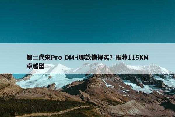 第二代宋Pro DM-i哪款值得买？推荐115KM卓越型