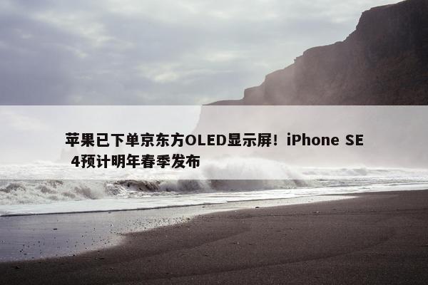 苹果已下单京东方OLED显示屏！iPhone SE 4预计明年春季发布