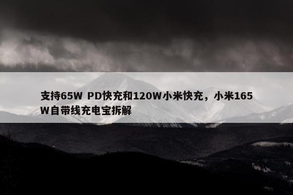 支持65W PD快充和120W小米快充，小米165W自带线充电宝拆解