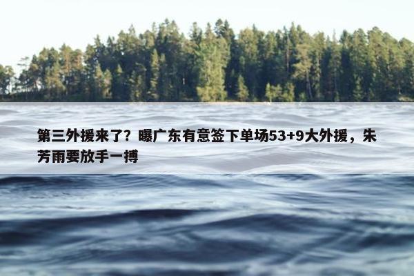 第三外援来了？曝广东有意签下单场53+9大外援，朱芳雨要放手一搏