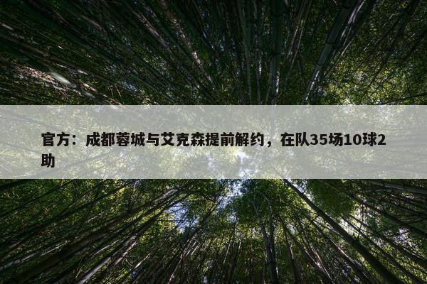 官方：成都蓉城与艾克森提前解约，在队35场10球2助