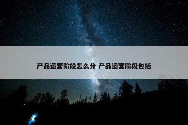 产品运营阶段怎么分 产品运营阶段包括