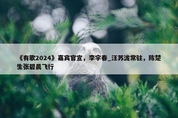 《有歌2024》嘉宾官宣，李宇春_汪苏泷常驻，陈楚生张碧晨飞行