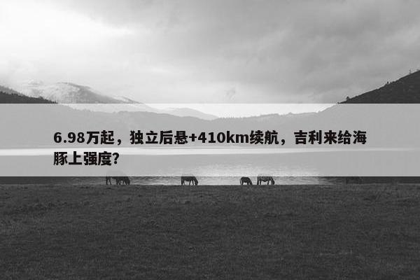 6.98万起，独立后悬+410km续航，吉利来给海豚上强度？