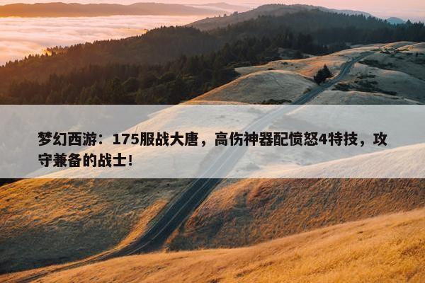 梦幻西游：175服战大唐，高伤神器配愤怒4特技，攻守兼备的战士！