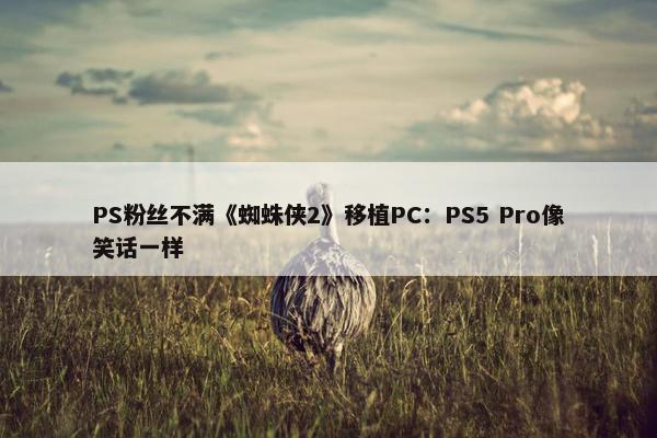 PS粉丝不满《蜘蛛侠2》移植PC：PS5 Pro像笑话一样